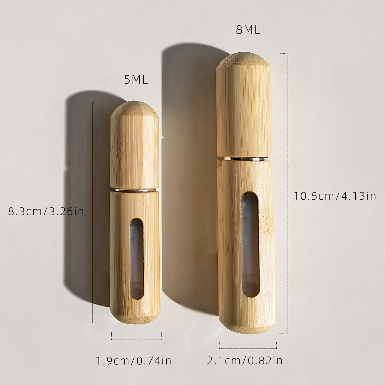 Set of Bamboo Shell Perfume Atomizers Refillable Spray Bottles 5ml 8ml Portable Travel