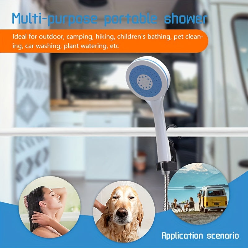 Ducha eléctrica portátil para acampar con manguera, recargable por USB, uso exterior