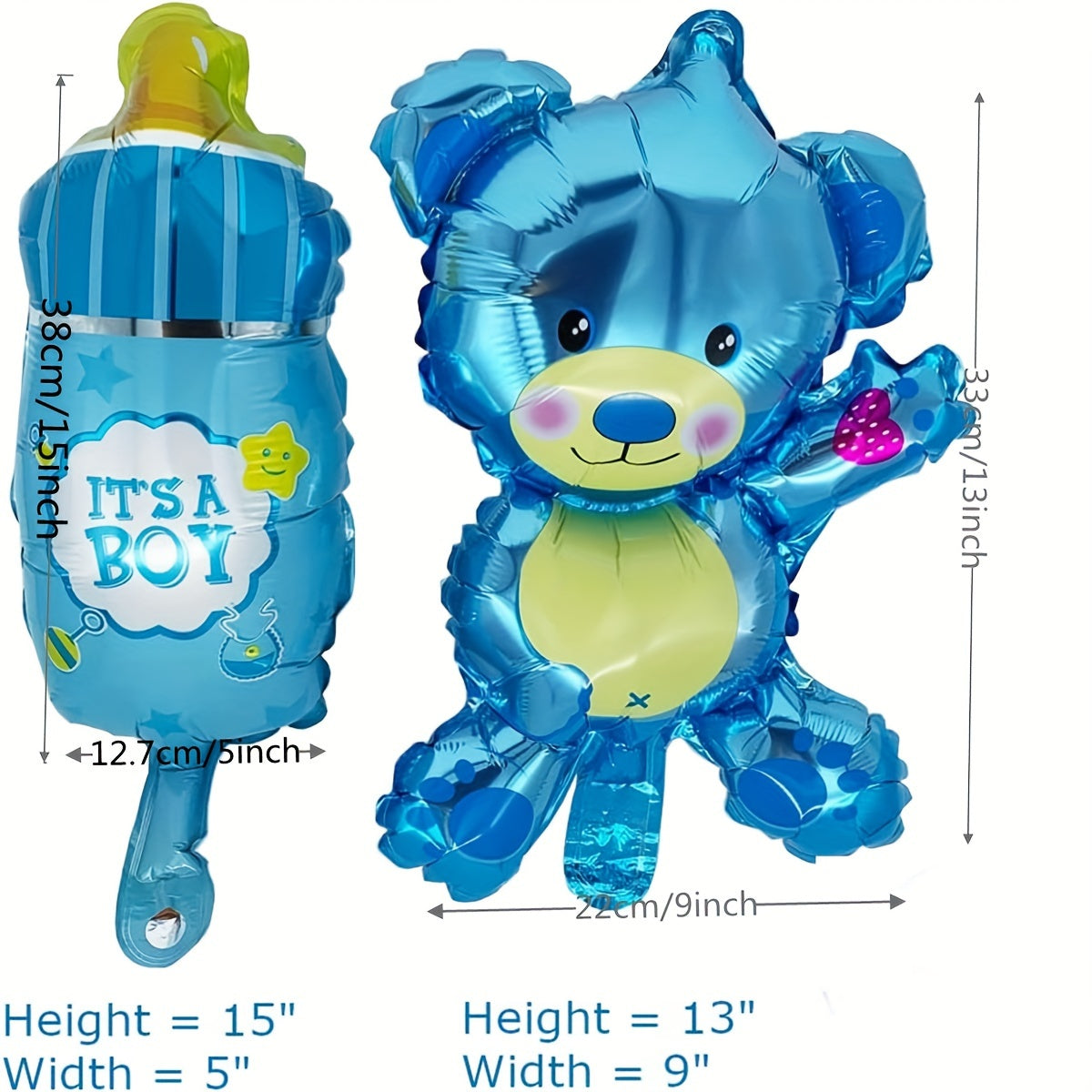 5-Piece Gender Reveal and Birthday Foil Balloon Set for Boys and Girls