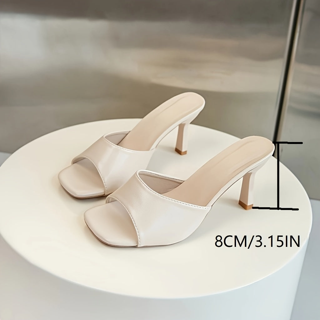 Women's Slip-On Mid-Heel Sandals Synthetic Open-Toe Casual Office Party