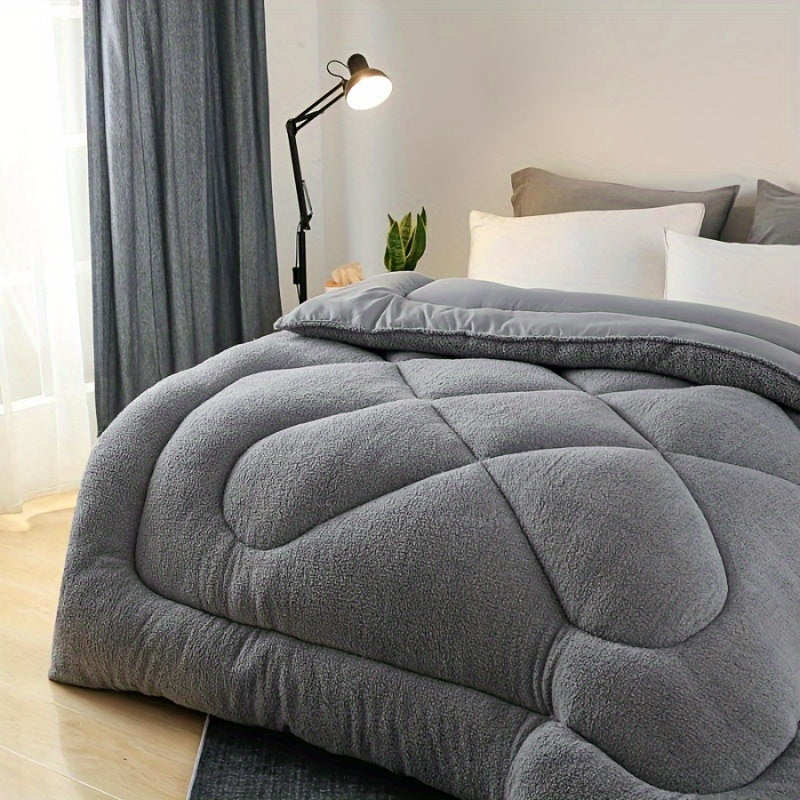 Kuz Qish Chekerli Komforter, Sut Fleece bilan tikilgan Duvet, yotoqxona va yotoqxonalar uchun