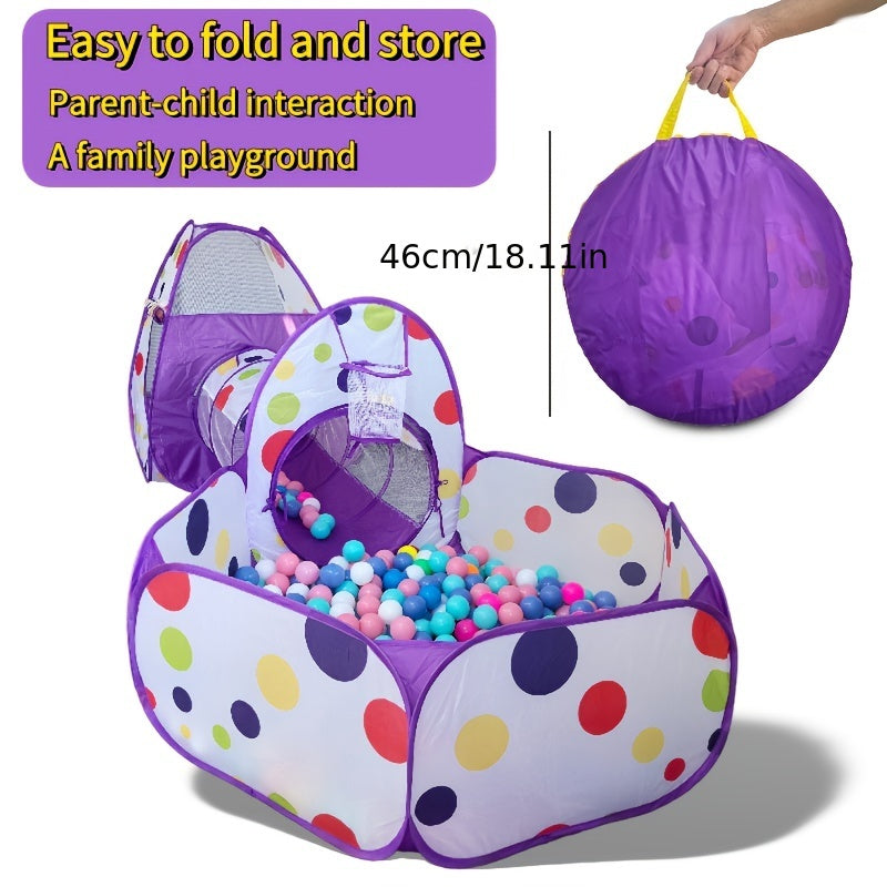 Портативная игровая палатка для малышей с бассейном с мячами, туннелем и домиком для игрушек для детей от 12 месяцев