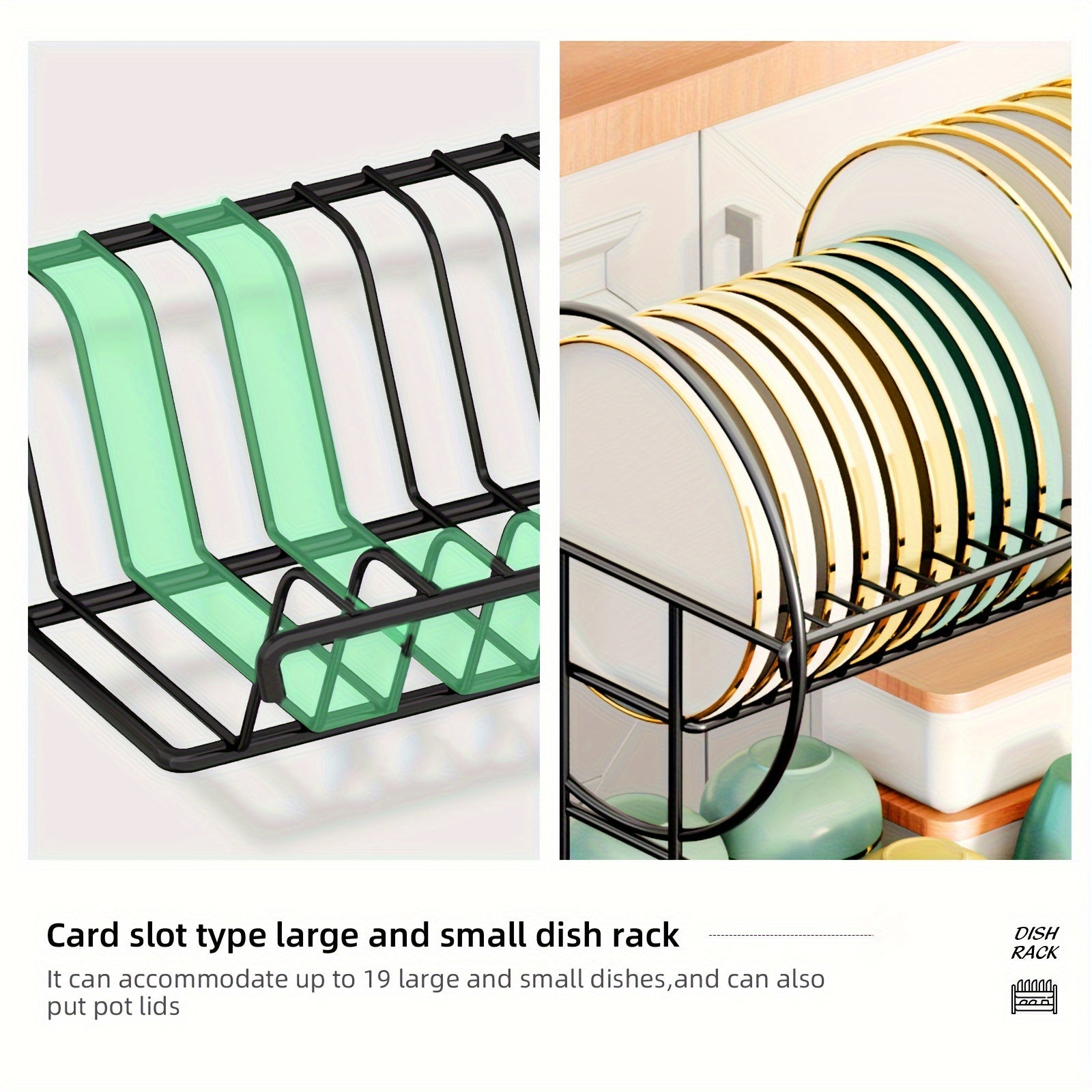 Multifunctional 2-Tier Dish Drying Rack with Utensil Holders and Drainboard for Kitchen Countertop