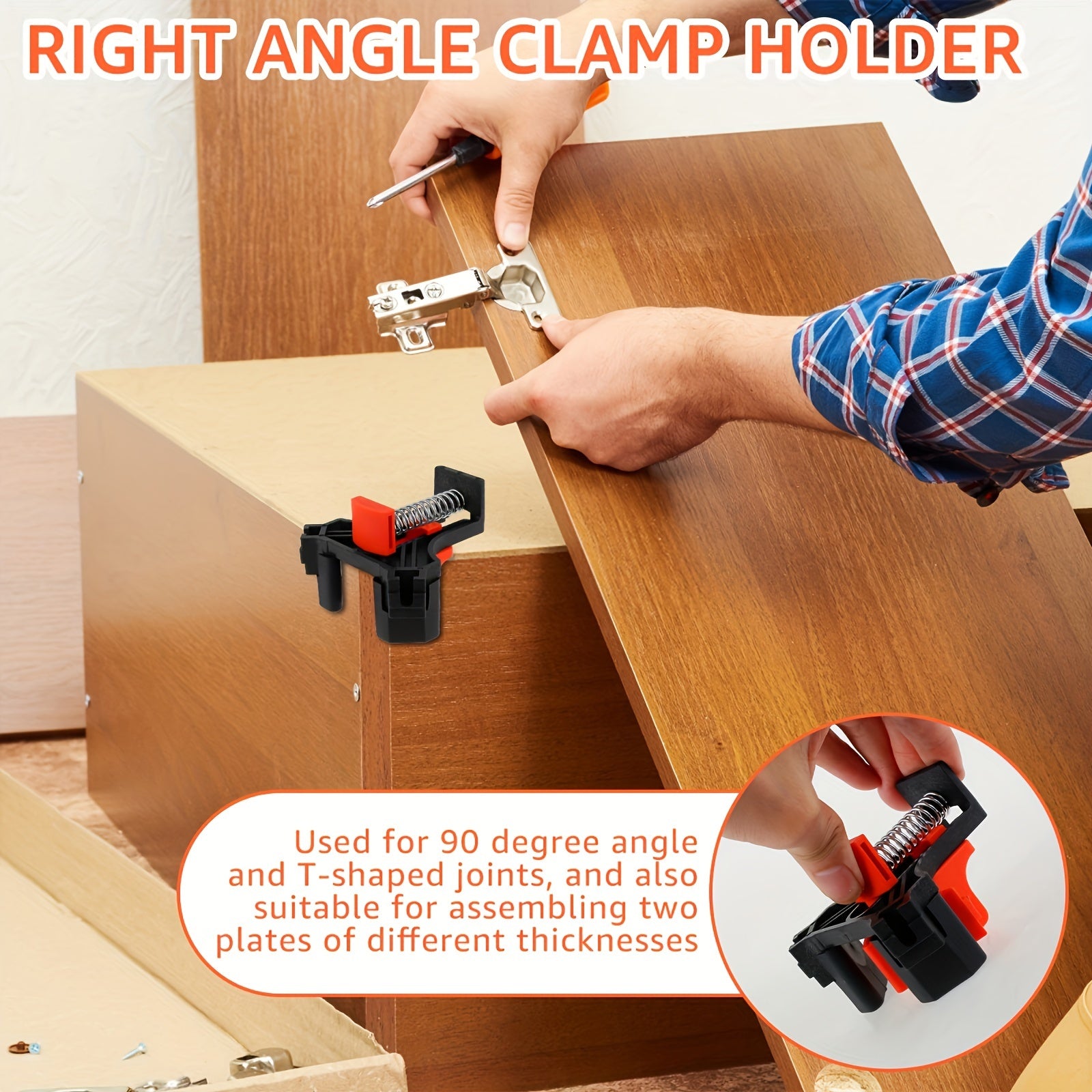 4 Adjustable Plastic Corner Clamps for Woodworking Photo Frames and Joints