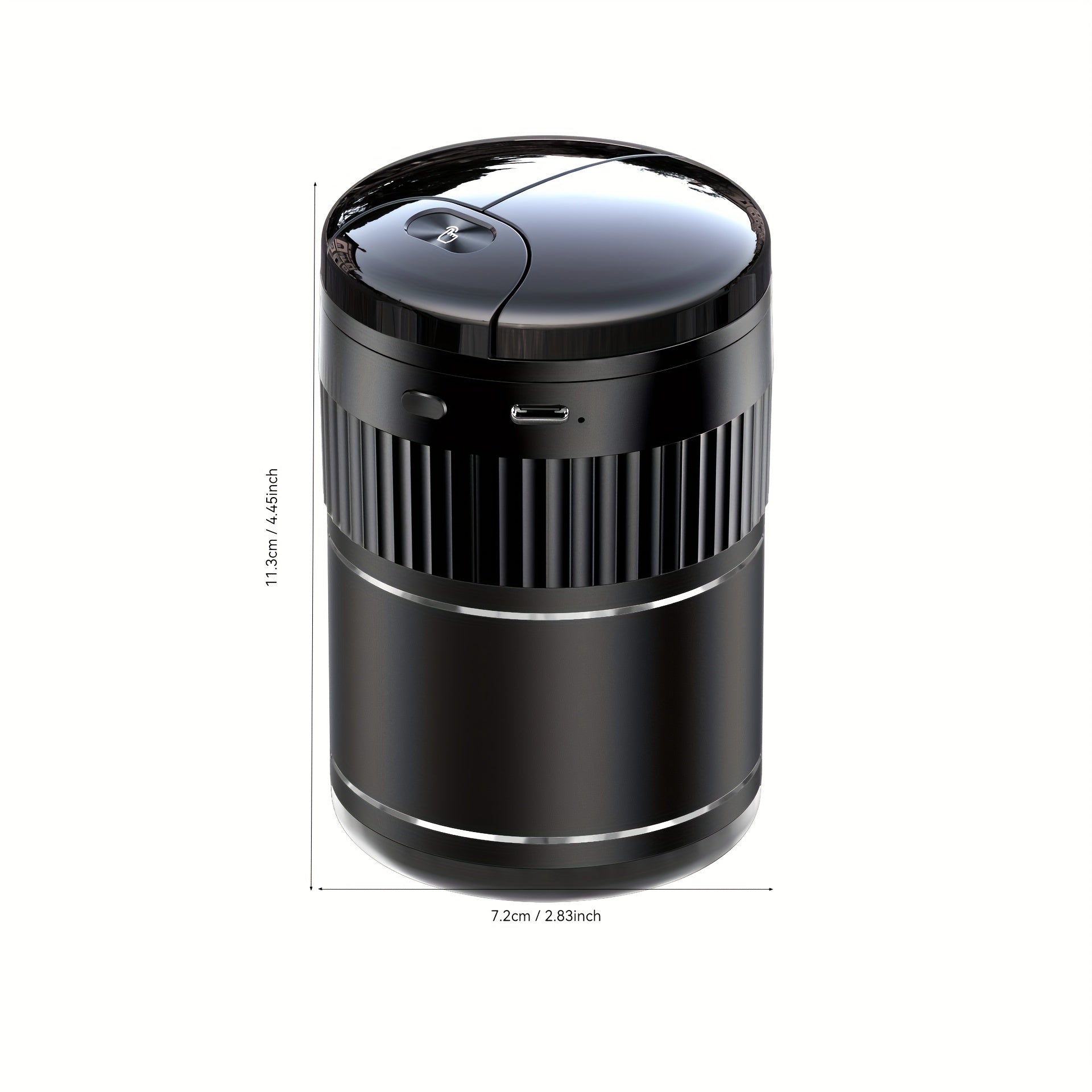 Универсальная автомобильная пепельница с инфракрасной автоматической крышкой, черный металл, аккумуляторная