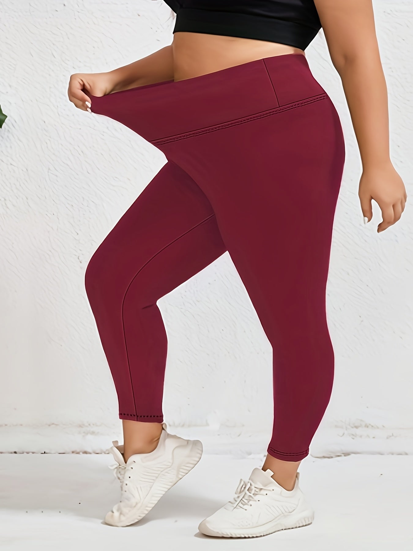 Leggings de control de cintura alta para levantar glúteos para mujer gris talla plus para entrenamiento