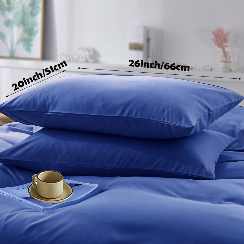 Set of 2 Soft Polyester Pillowcases Non-Wrinkle Fade-Resistant Lightweight Machine Washable