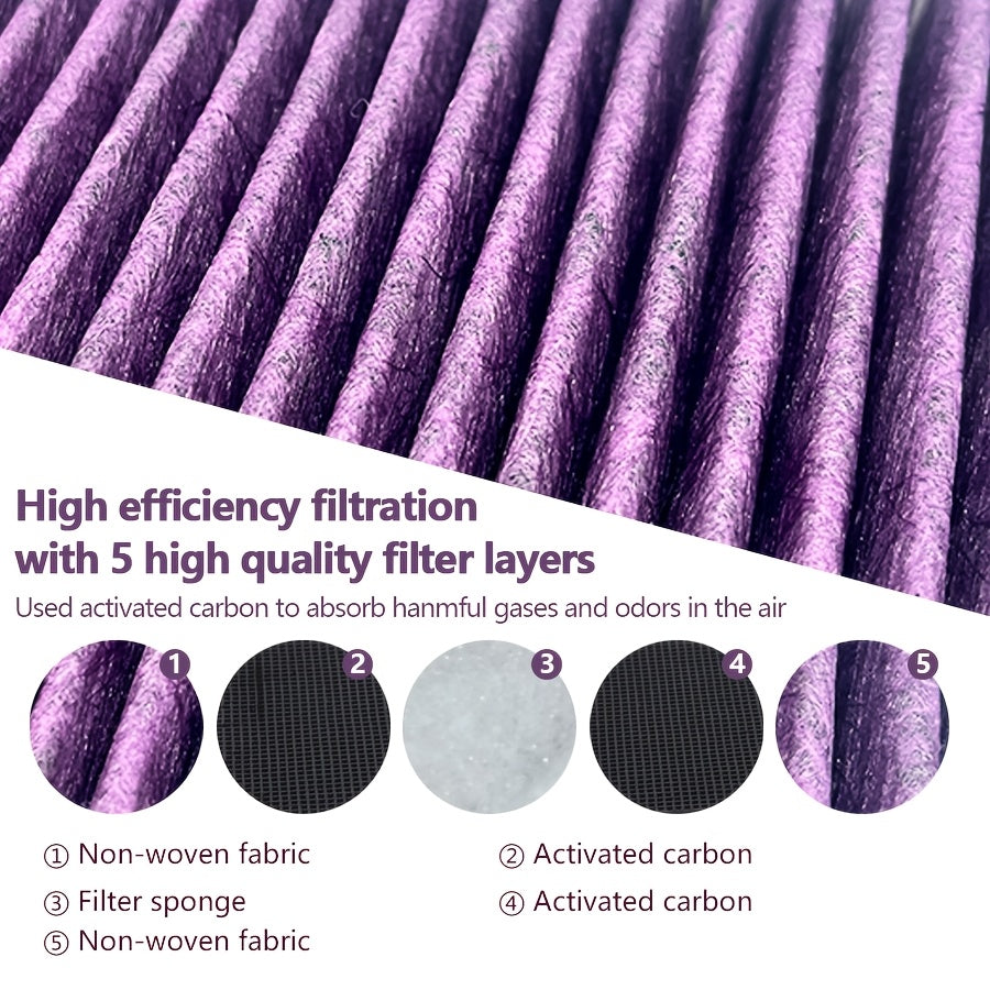 2-Pack Carbon Fiber Cabin Air Filters for Tesla Model 3 and Y Activated Carbon Filter