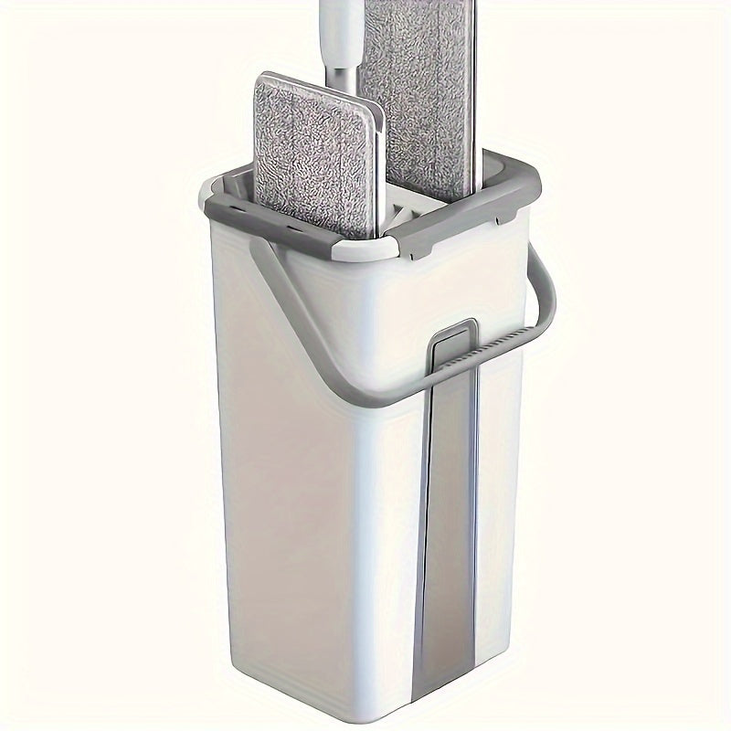 Uy uchun mop va kova to'plami mikrotozalash mato padlari bilan, aylanadigan tekis bosh