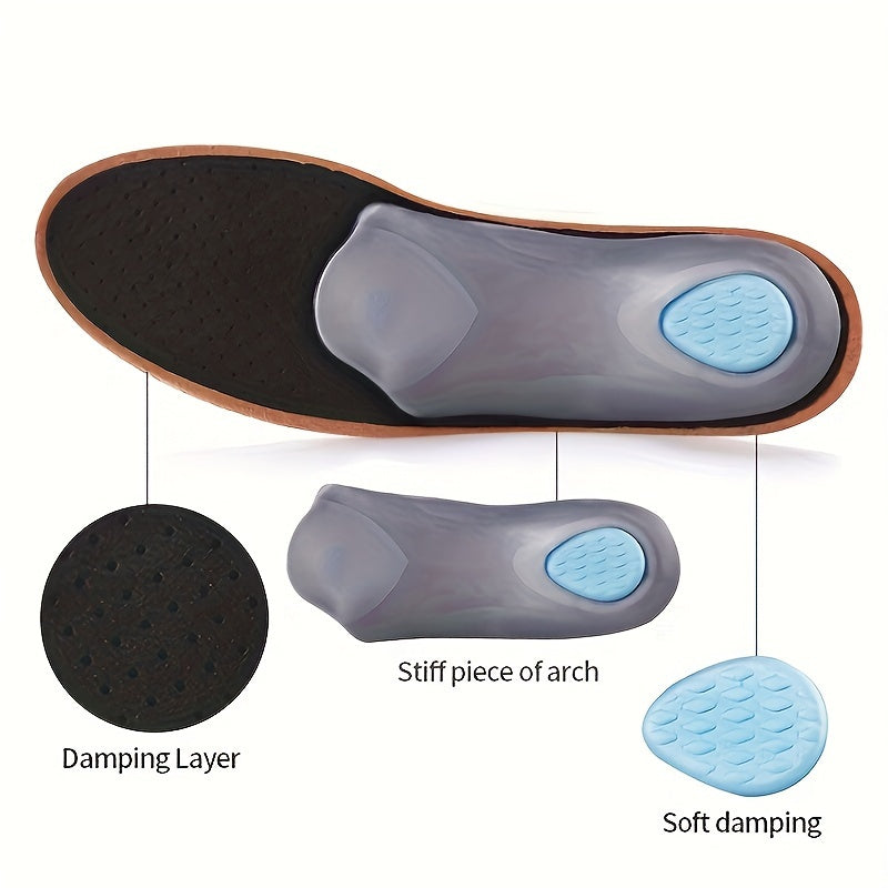 Unisex Breathable EVA Faux Shoe Insoles Cushioned Shock Absorption