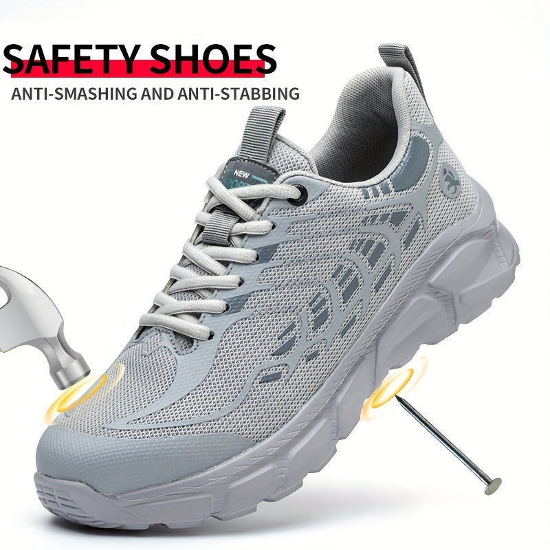 Men's Lightweight Safety Work Shoes Breathable Steel Toe Anti-Puncture Soft Sole All Seasons