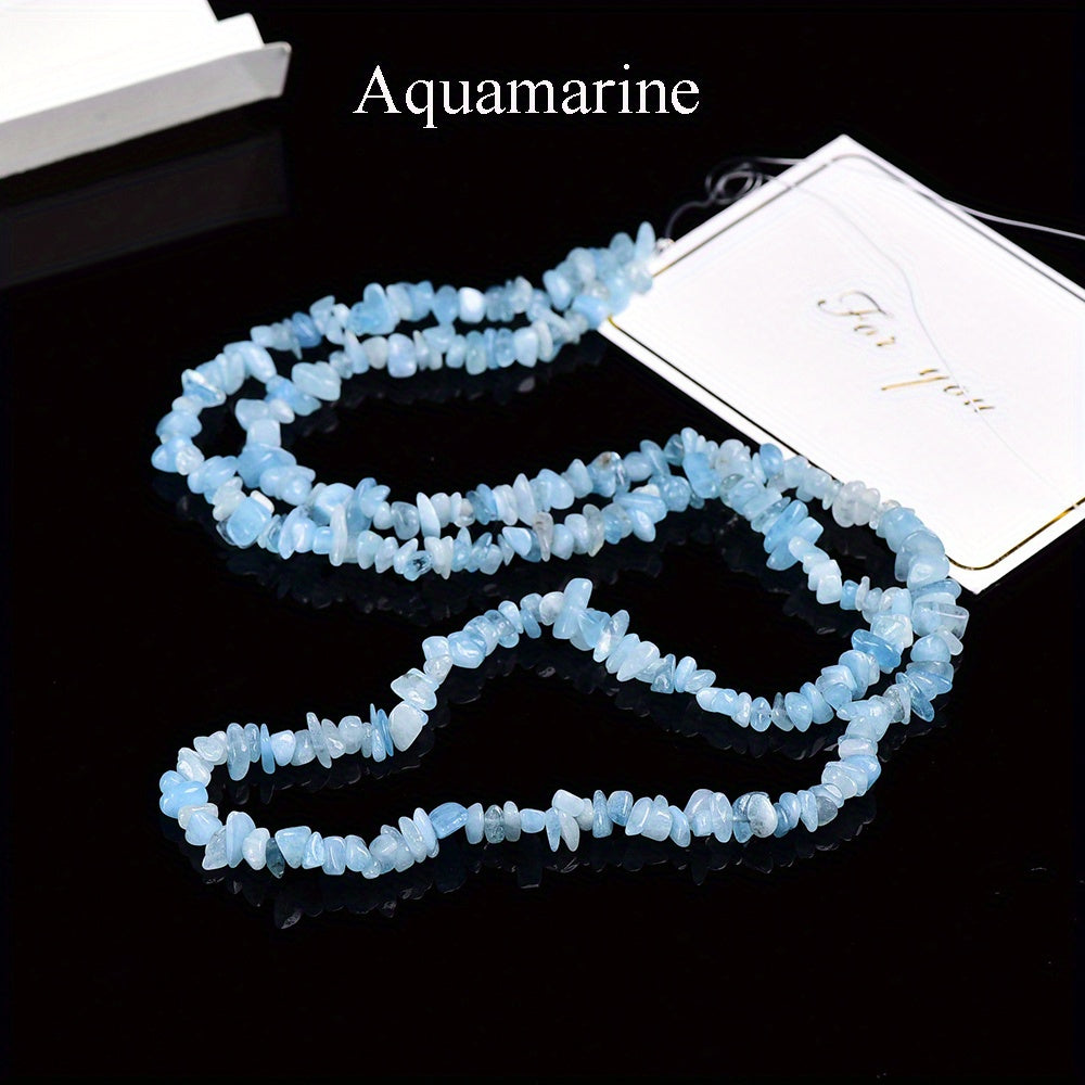 Cuentas de grava de cristal natural de 80cm para hacer joyería DIY, chips de piedras preciosas sueltas