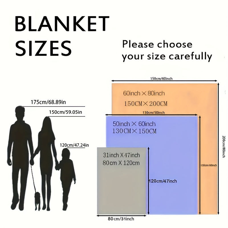 Printed Flannel Throw Blanket for Sofa Bed Travel Camping Digital Knit Design