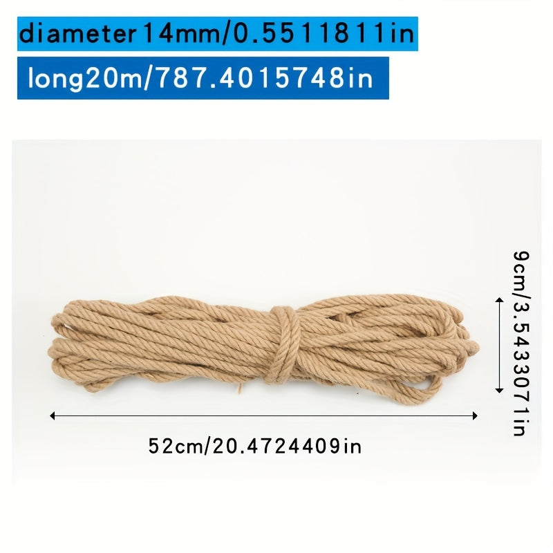 Natural Jute Twine Rope for DIY Crafts Gift Wrapping Decorative Projects 4-14mm