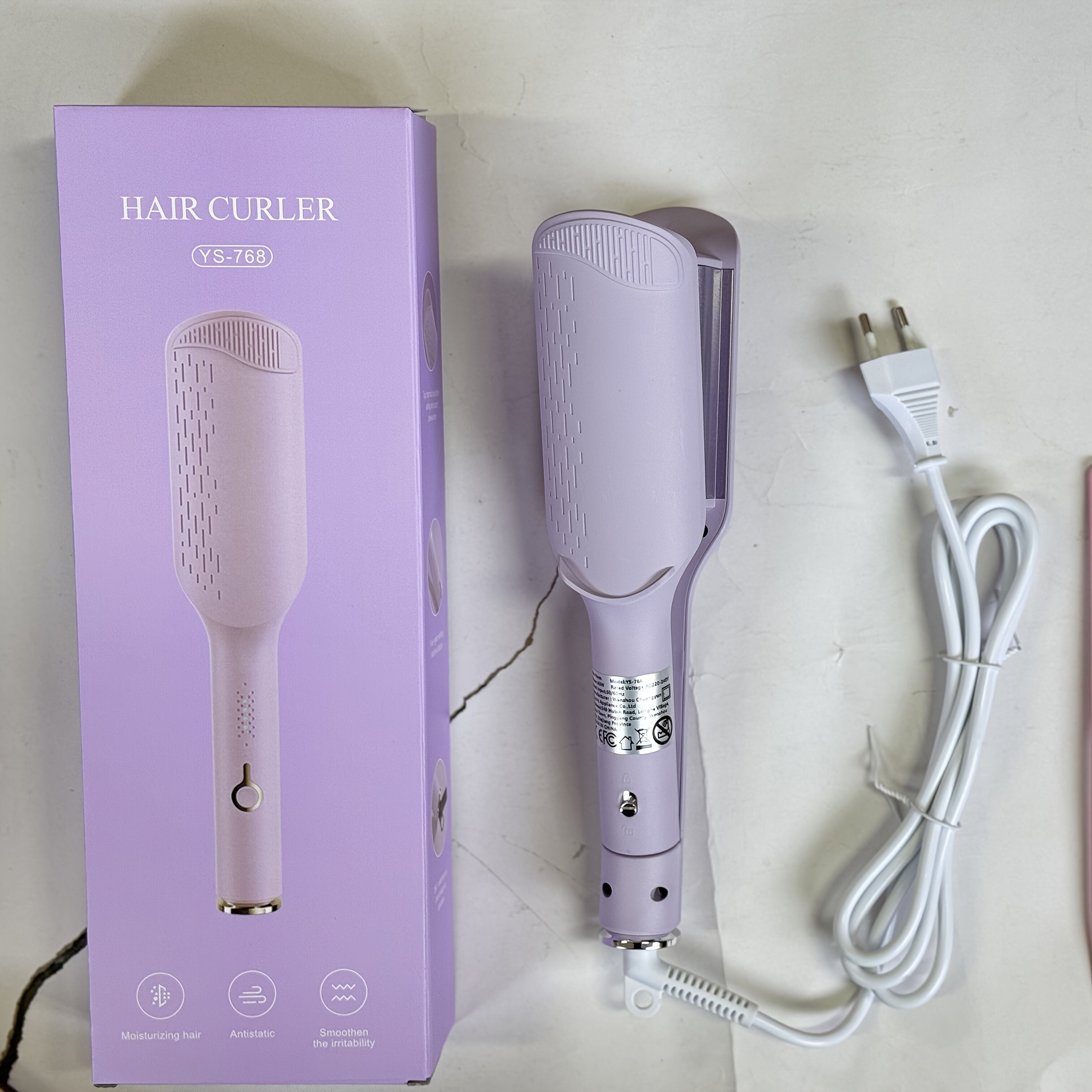 32mm U-Shaped Wool Curler with 4 Temperature Settings, Negative Ion Heating