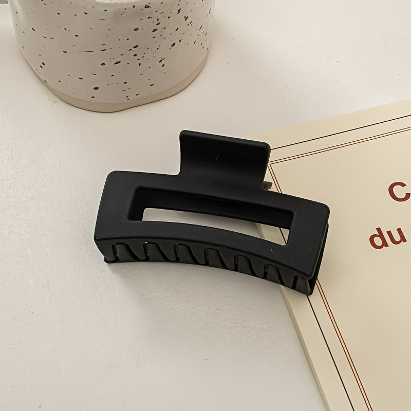 Set of 4 Black Matte Acrylic Hair Claw Clips for Women, Elegant and Minimalist