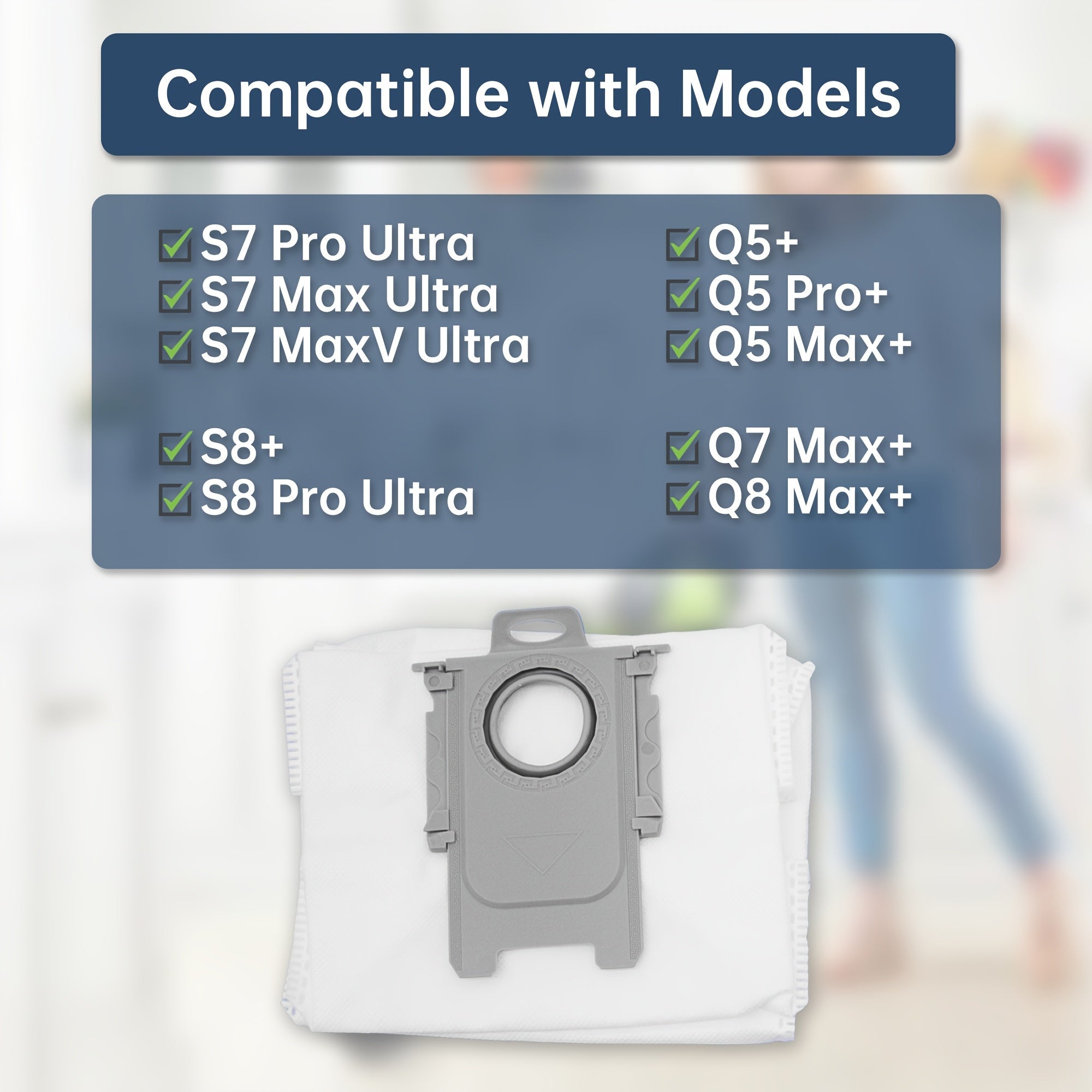 Set of 4 Vacuum Dust-Proof Bags for Roborock S8, S7, Q7 Max Ultra, Q5 Plus