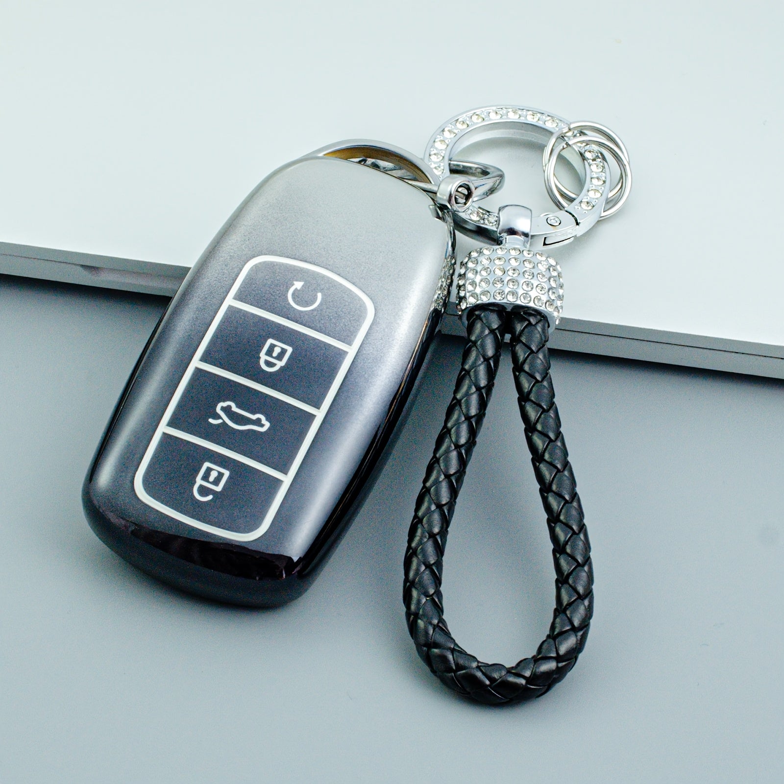 Protective TPU Key Fob Cover with Keychain for Car Remote