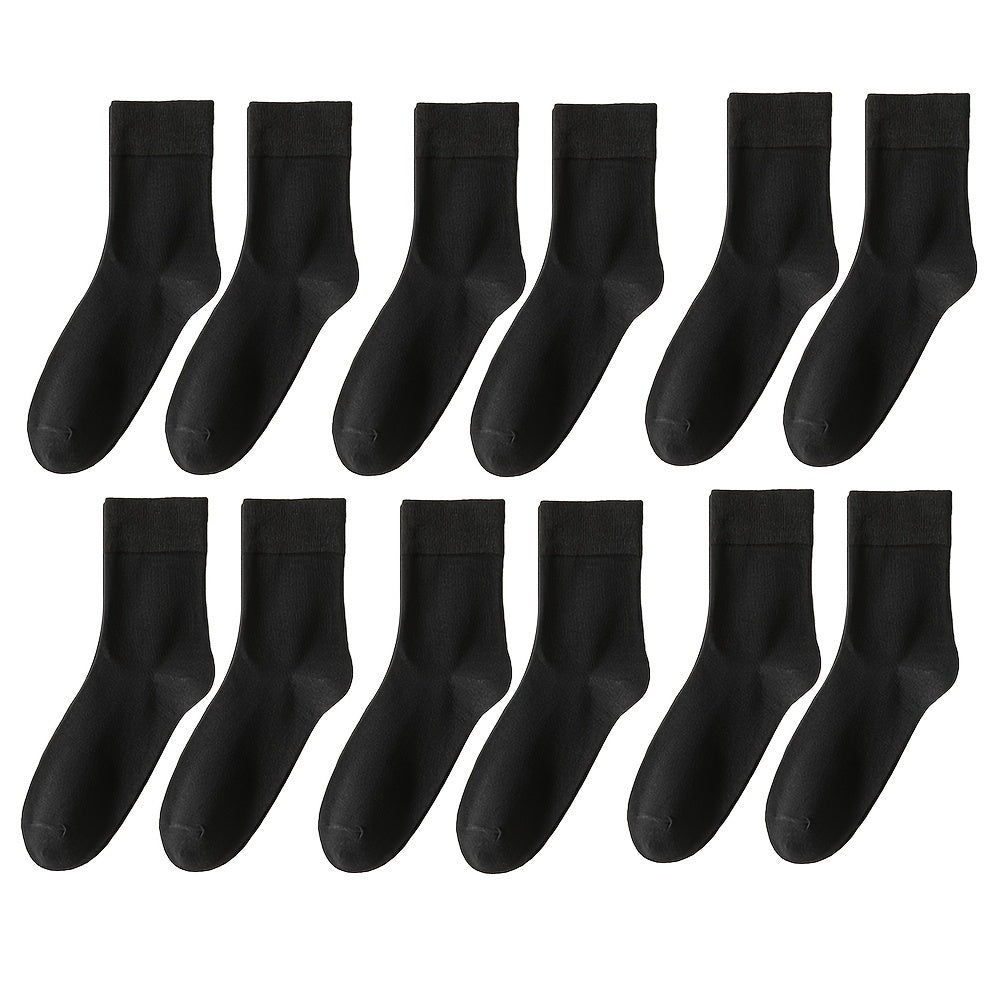 Unisex Cotton Crew Socks 6 Pairs Breathable Sweat-Absorbing Comfortable