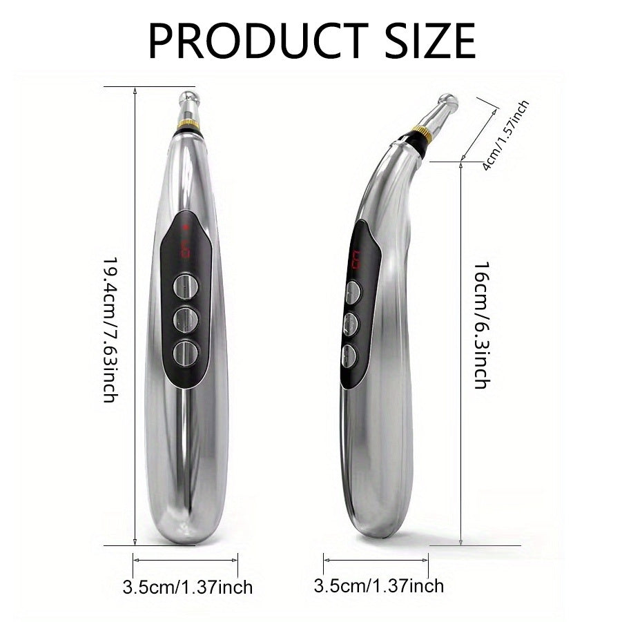 Bolígrafo de masaje eléctrico con 9 configuraciones, pantalla digital, recargable para espalda, cintura y piernas