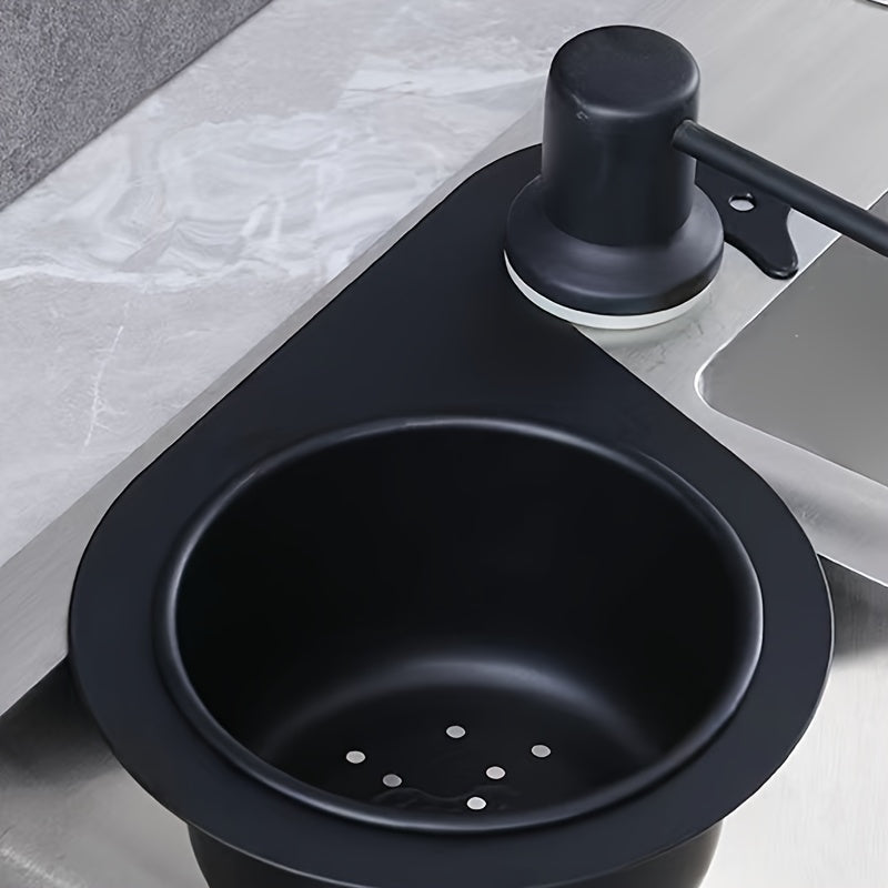 Qora Qush zanglamas po'lat oshxona sink filtri to'plami, osilgan rack va savat bilan