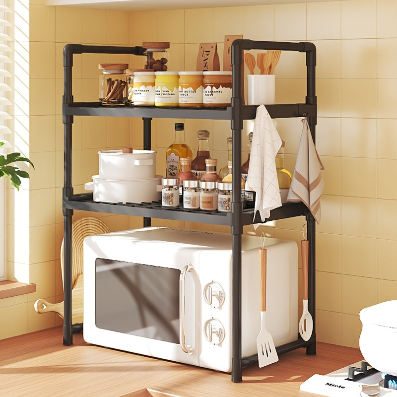 Estante de almacenamiento para cocina, estante para horno microondas, diseño abierto de doble o triple capa