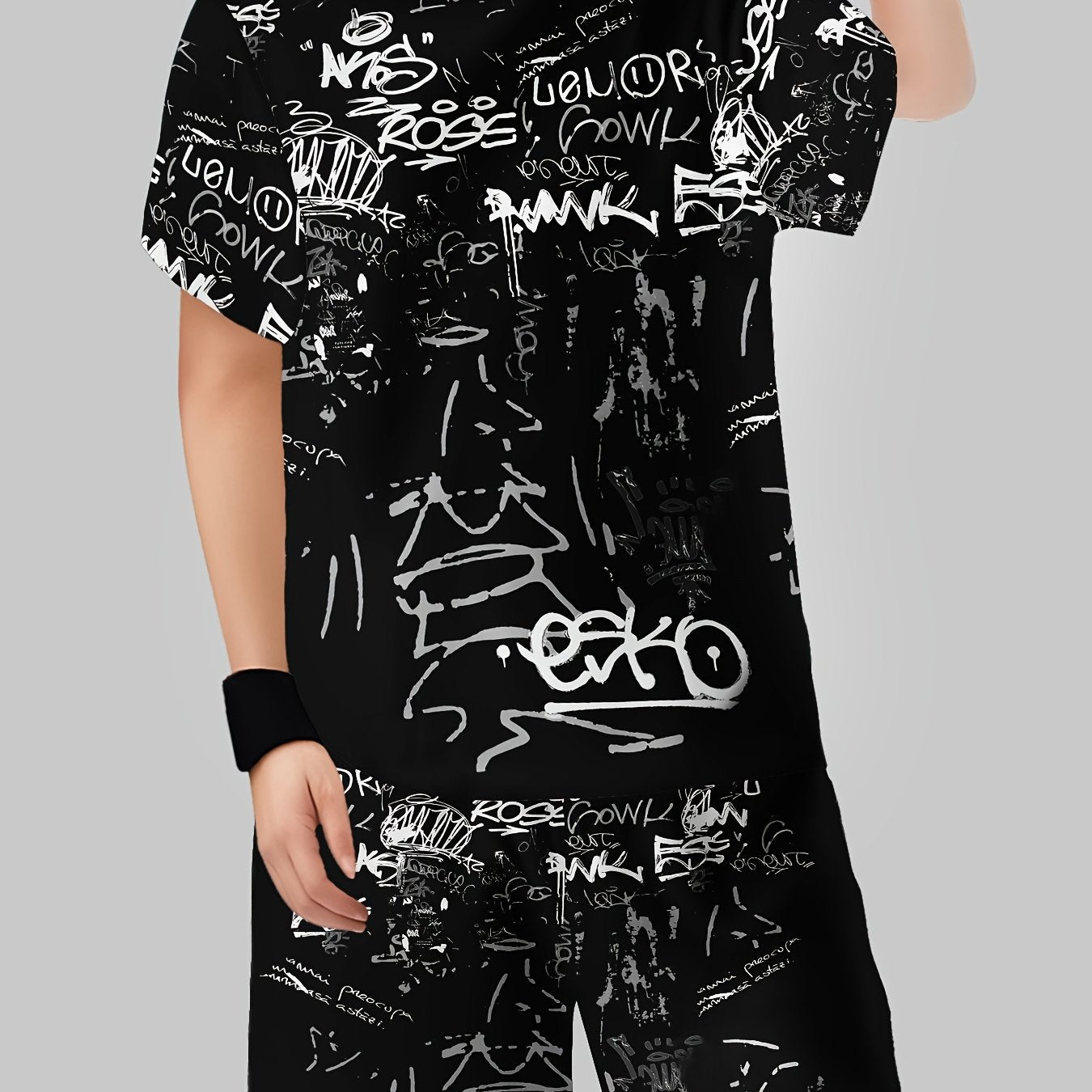 Kids' Boys 3D Printed T-Shirt and Shorts Set Casual Polyester Knit Spring Summer