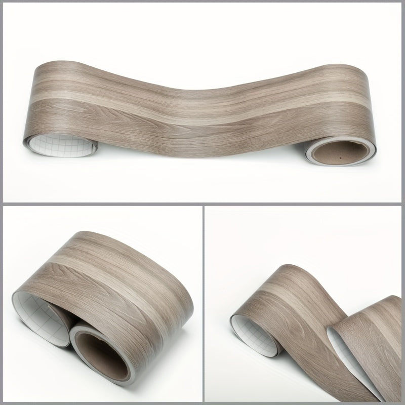 Self-Adhesive Wall Corner Decor Wood Grain Skirting Line 8cm x 5m