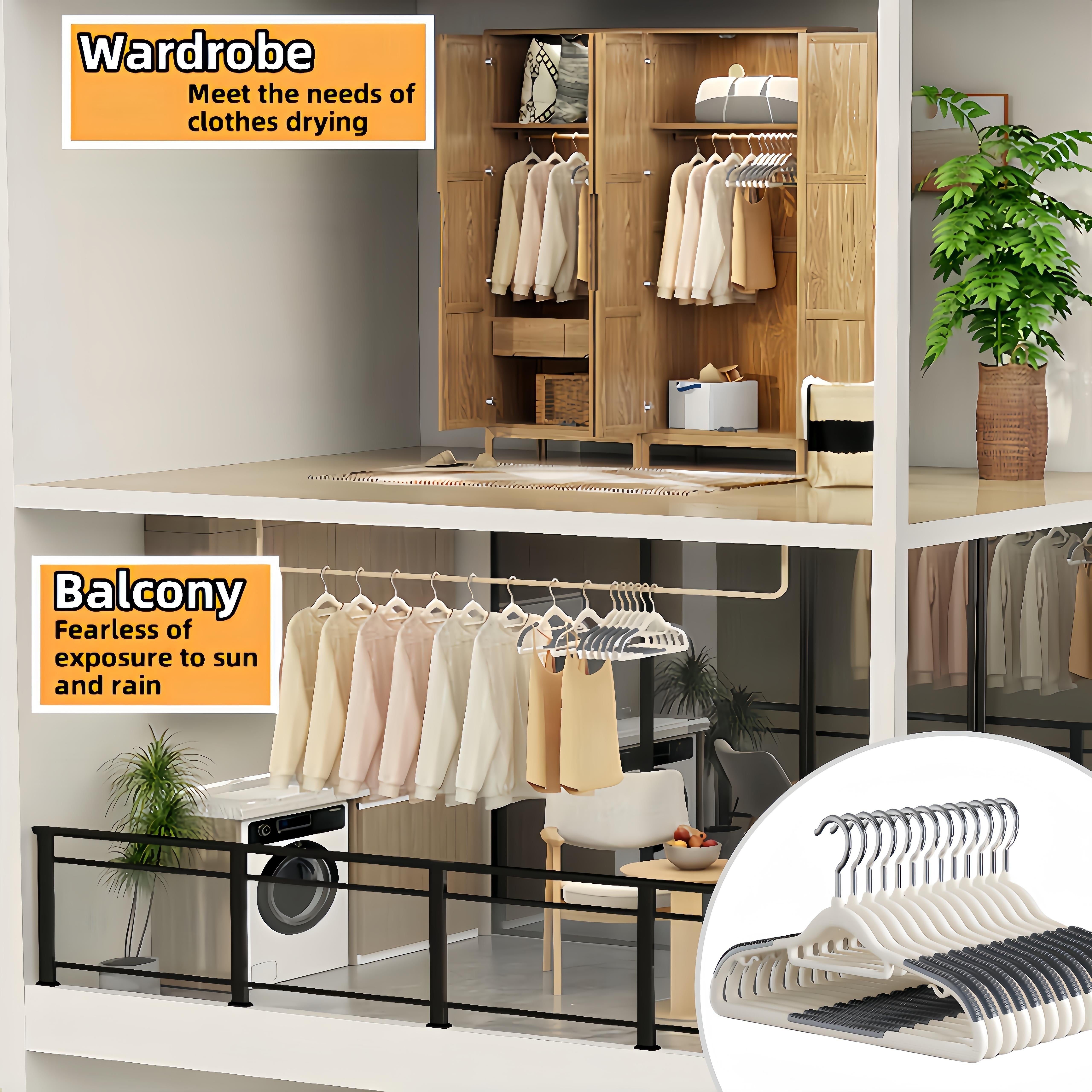 20 Non-Slip Heavy Duty Plastic Clothes Hangers for Organizing and Drying