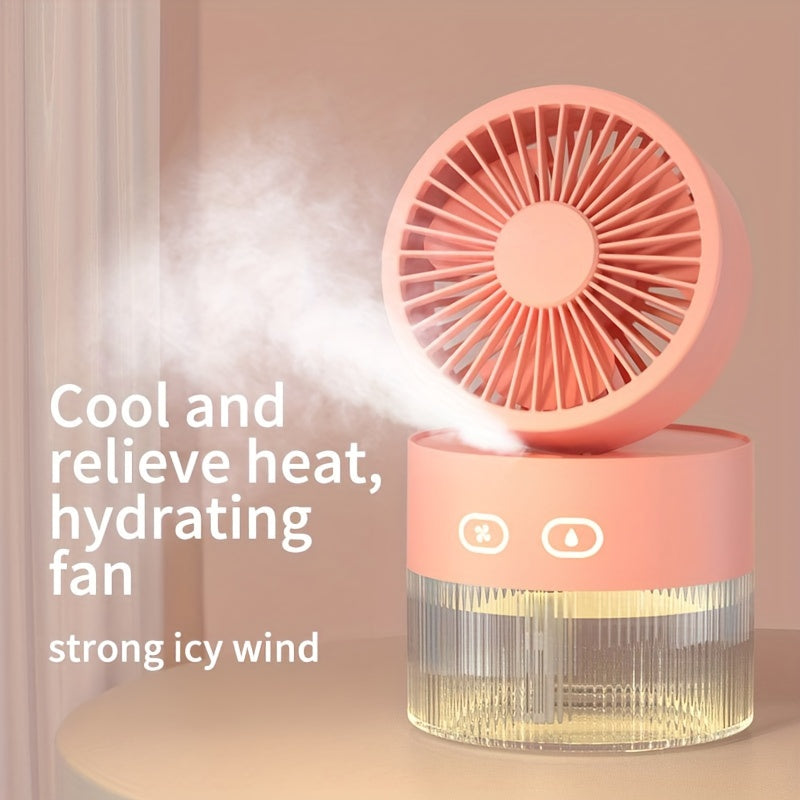 Ventilador portátil recargable por USB con 3 velocidades para viajes, camping y oficina