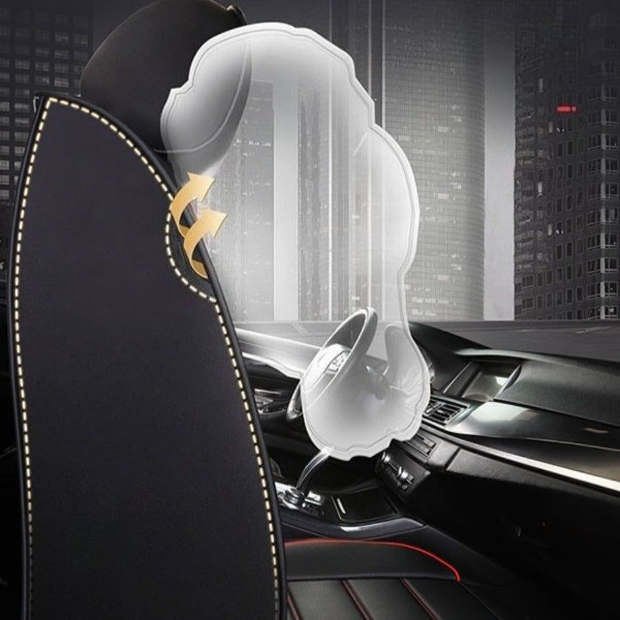 Black and Red 5-Piece Breathable Car Seat Cover Set for Sedan SUV