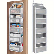 Door Hanging Storage Organizer with 5 Shelves and Pockets for Bedroom Bathroom Pantry