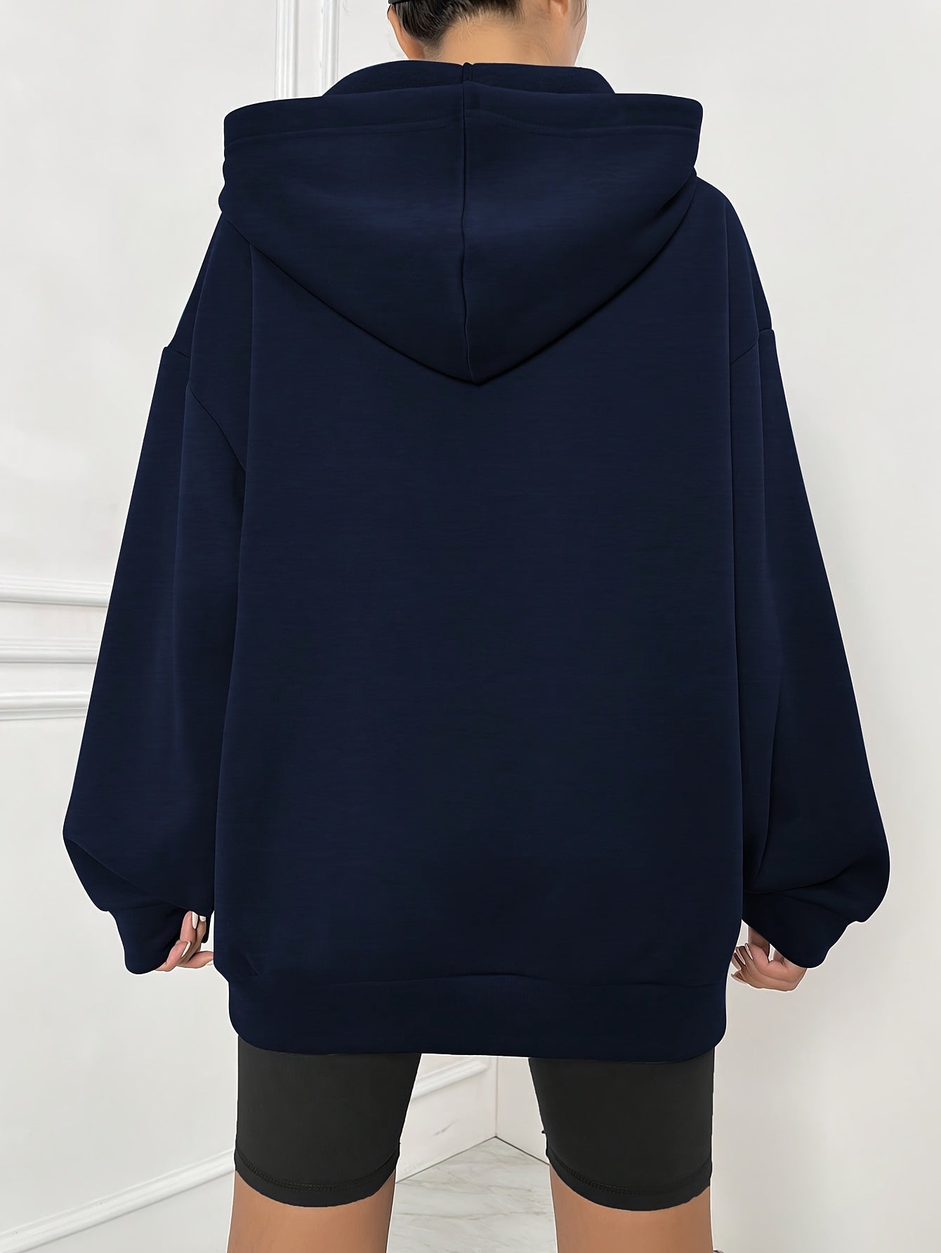 Women's Polyester Hoodie with Zip Front Kangaroo Pocket and Hooded Style