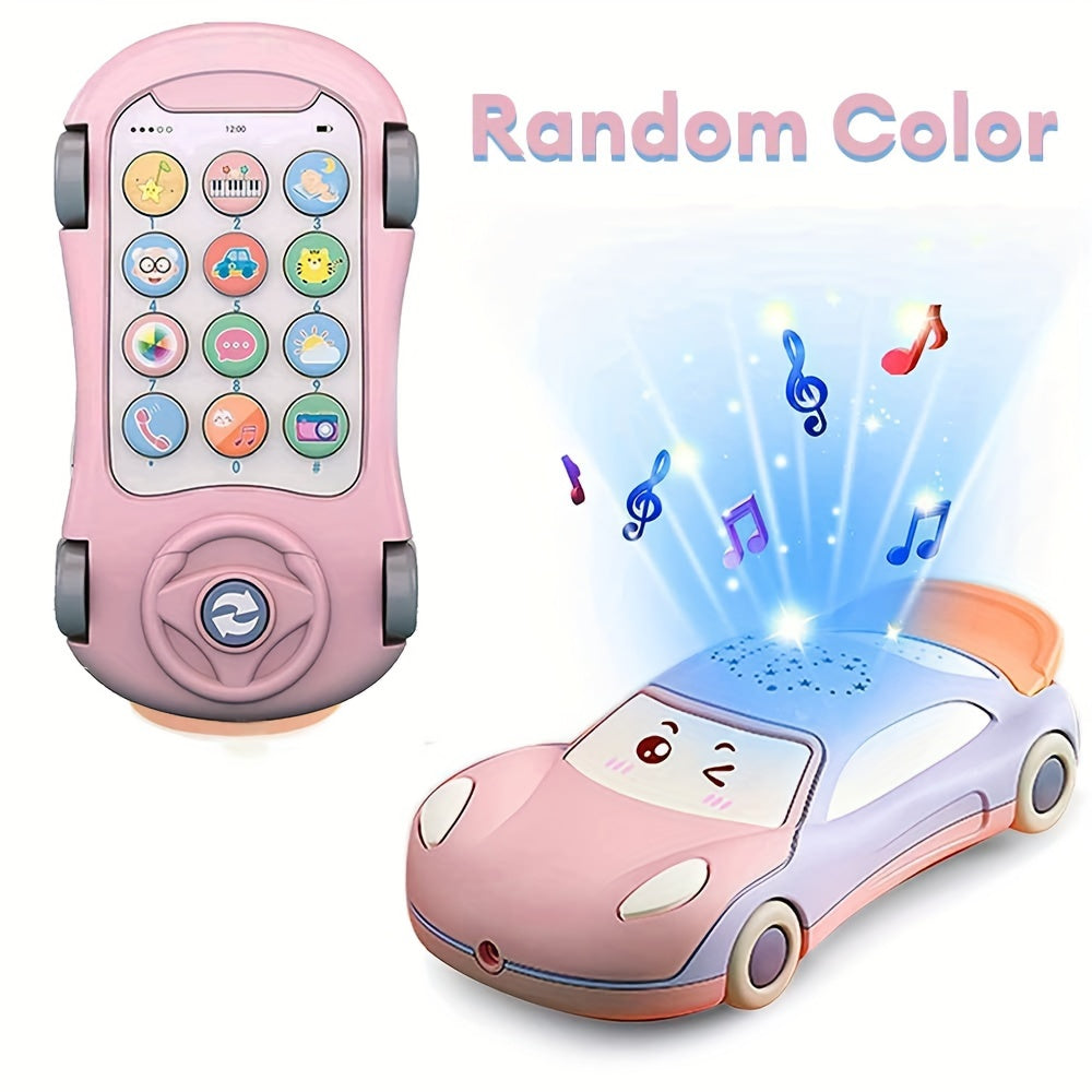 Baby Toy Phone with Music Lights Projector Educational Activities for Infants