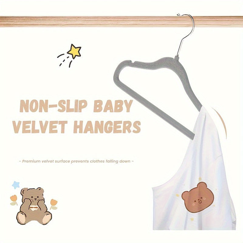 20-Piece Velvet Hangers Set for Kids and Teens Non-Slip Space-Saving Closet Organizer
