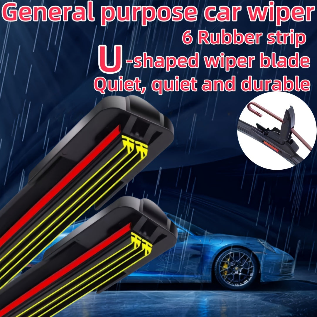 Automotive Dual-Track U-Type Wiper Blade Durable Rubber Quiet