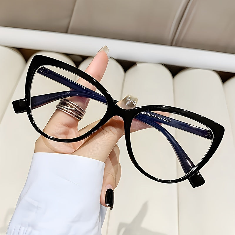 Large Cat Eye Glasses Women Retro Gradient Clear Lens Computer Spectacles