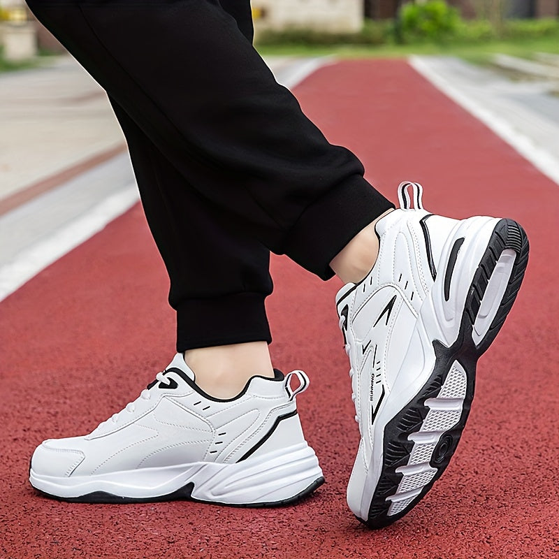 Men's Casual Running Shoes with Striped and Solid Design Breathable Fabric TPR Sole