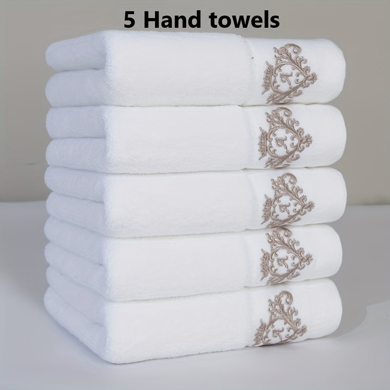 Cotton Towels with Crown Pattern Embroidery 450gsm for Bathroom and Makeup Room