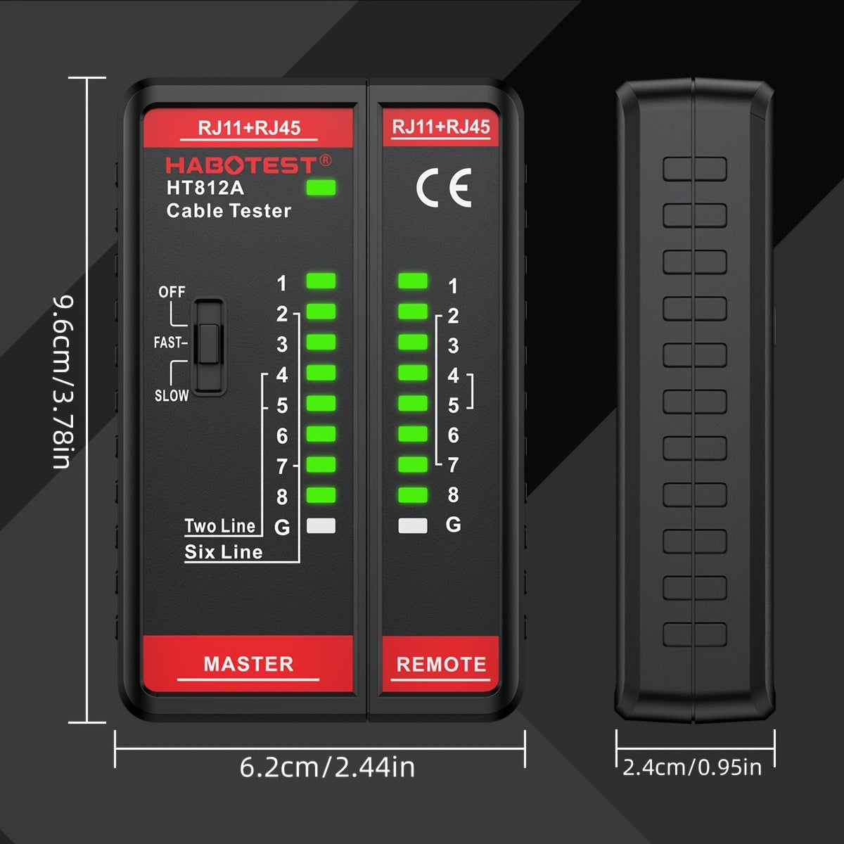 Network Cable Tester for RJ45 RJ11 RJ12 CAT5 CAT5E CAT6 CAT6A Continuity Testing