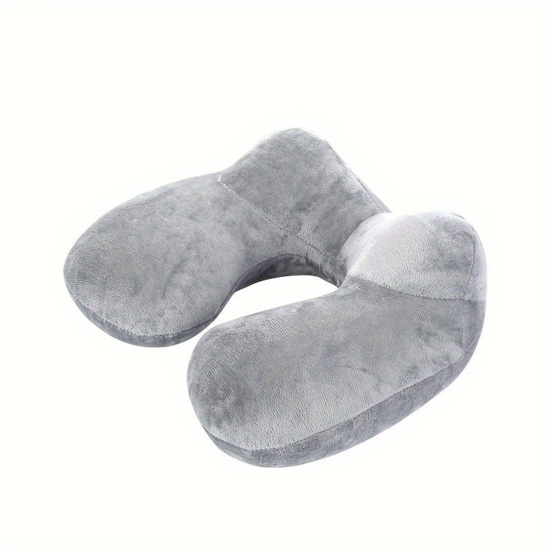 Inflatable U-Shaped Neck Pillow for Travel and Napping with Cute Design