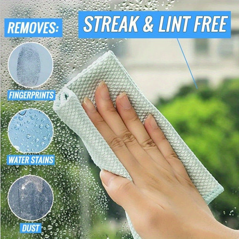 Microfiber Cleaning Cloths Set of 5 No Streaks Lint-Free for Kitchen Bathroom Mirrors