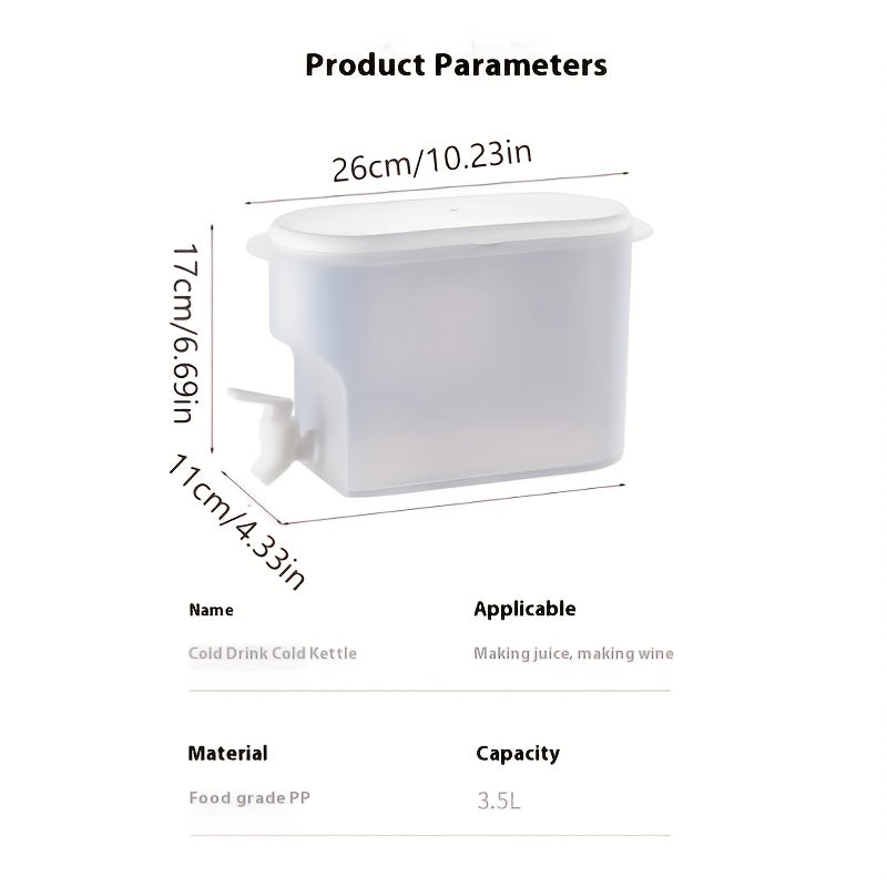 Plastic Water Pitcher with Spigot, 1 Piece, Food-Grade Lemonade Dispenser