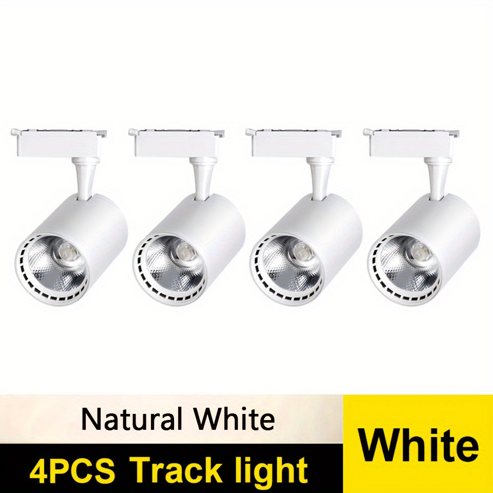 4-Piece LED Track Light Set 12W 20W 30W 40W Adjustable for Home and Store