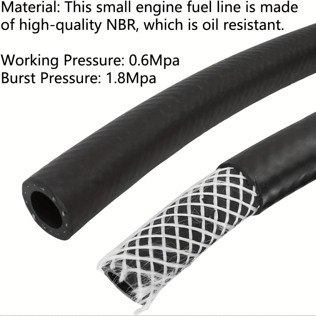 Fuel Line Hose Kit 5/16 and 3/8 Inch Low-Pressure 5 Feet with Clamps