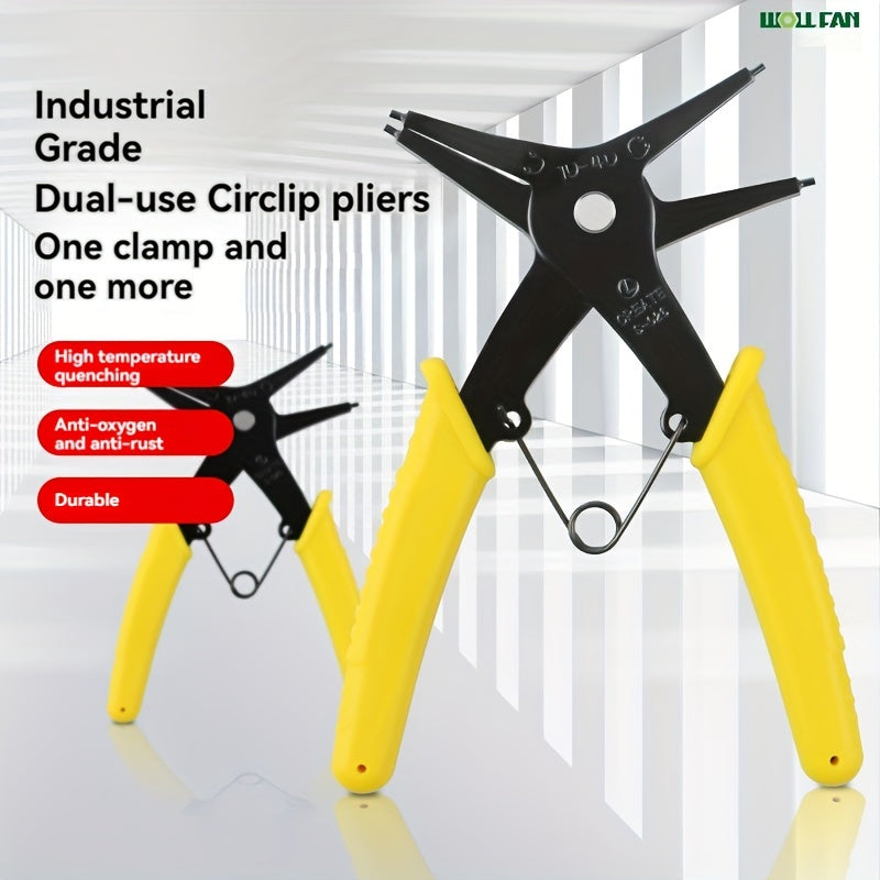 2-In-1 Snap Ring Pliers Metal Tool for Indoor Outdoor Use