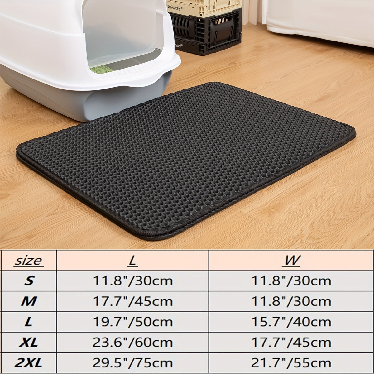 Double Layer Honeycomb Cat Litter Mat Waterproof Washable Reusable Indoor