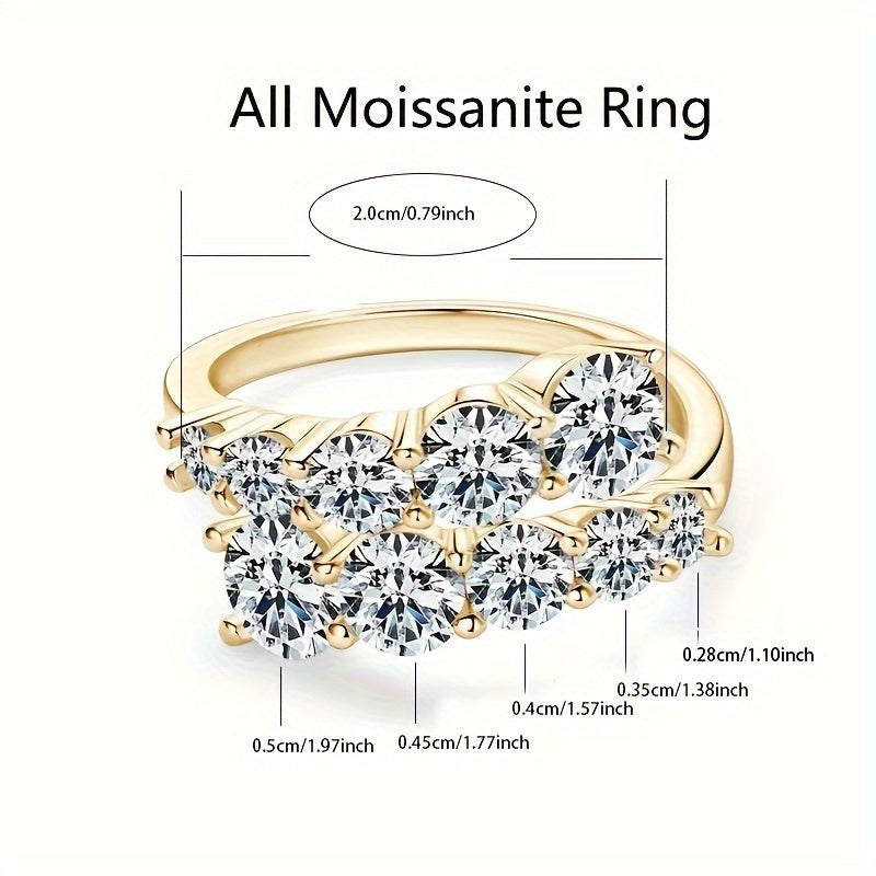 925 Silver Open Ring with 3.36 Carat Moissanite Vintage Style for Women