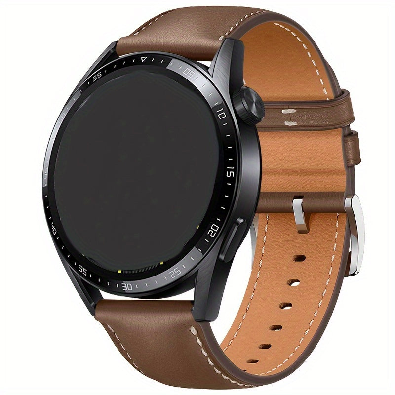Luxury 22mm Faux Leather Smartwatch Strap for 46mm GT 3/4/5 Pro Models