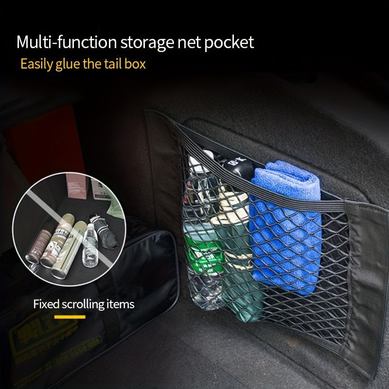 Universal Car Seat Back Organizer Mesh Storage Bag Black Elastic Net Easy to Clean